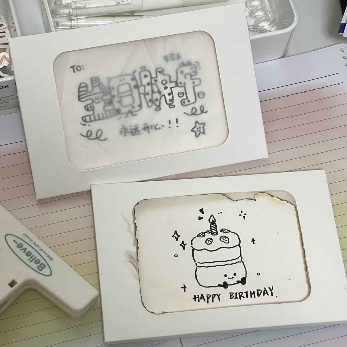 Creative Flame Greeting Card Burning Envelope Card DIY Birthday Gift Advanced Gift Essential