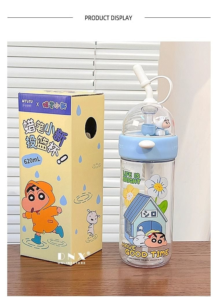 Crayon Xiaoxin Shooting Cup Maternal and Child Water Cup Cute Straw Plastic Children's Large Capacity Drinking Cup