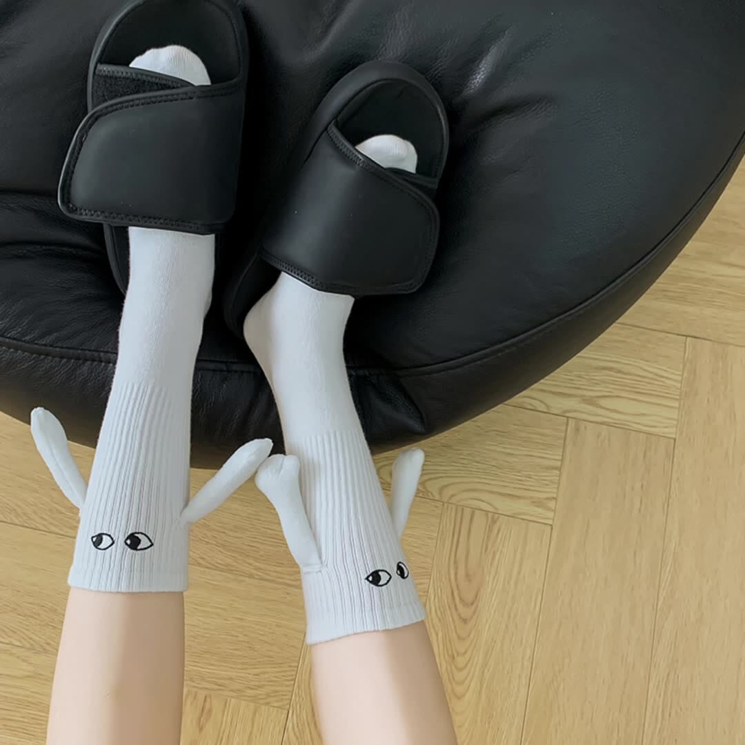 Kaus Kaki Pasangan Magnetik, Kaus Kaki Genggam, Kaus Kaki Pasangan untuk Pria dan Wanita, Kaus Kaki Pertengahan Betis Pribadi untuk Musim Panas.