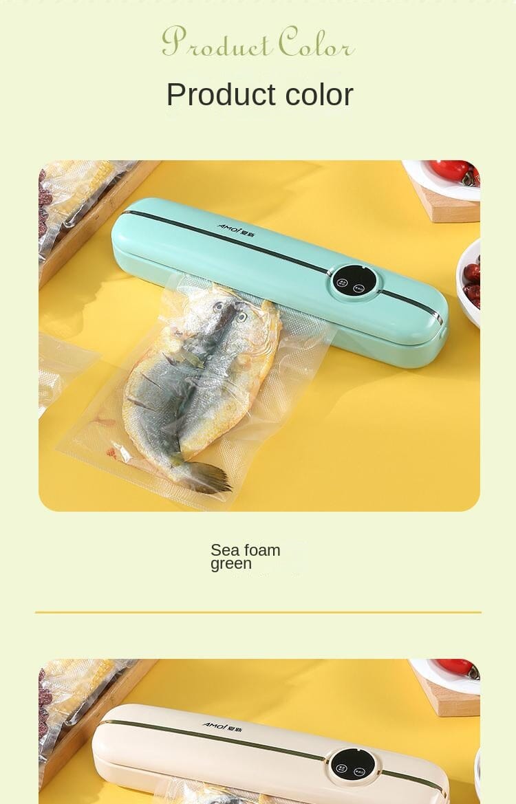 Mesin Penyegel Vakum Pengawet Makanan, Sepenuhnya Otomatis, Penggunaan Ganda Kering dan Basah, Segel Tanpa Bocor, Peralatan Rumah Tangga Ajaib