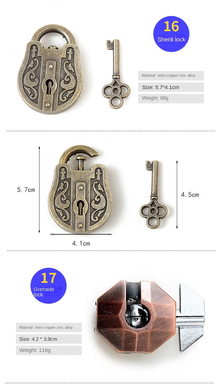 Teka-teki Cincin Intelektual Paduan Seng, Set Pembuka, Teka-teki Otak Sembilan Cincin Terhubung, Kunci Kongming, Teka-teki Ajaib Emas.