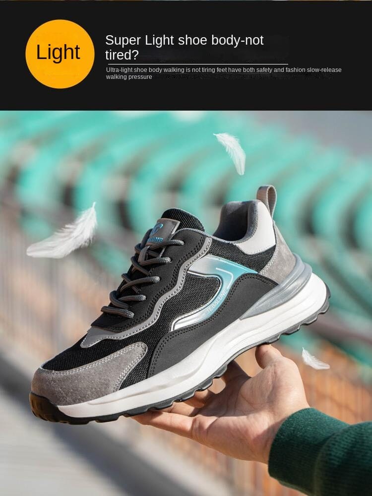 Sepatu Pelindung Kerja Lembut Baru 2023 untuk Pria, Bernapas di Musim Panas, Anti Bau, Ujung Baja, Anti Benturan, Anti Tusuk, Santai, Ringan, Aman, dan Terisolasi.