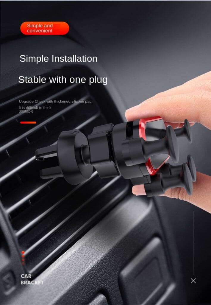 Dudukan Telepon Mobil Ventilasi Udara Mobil Navigasi Gravitasi Dukungan Ponsel Kartun Braket Teleskopik