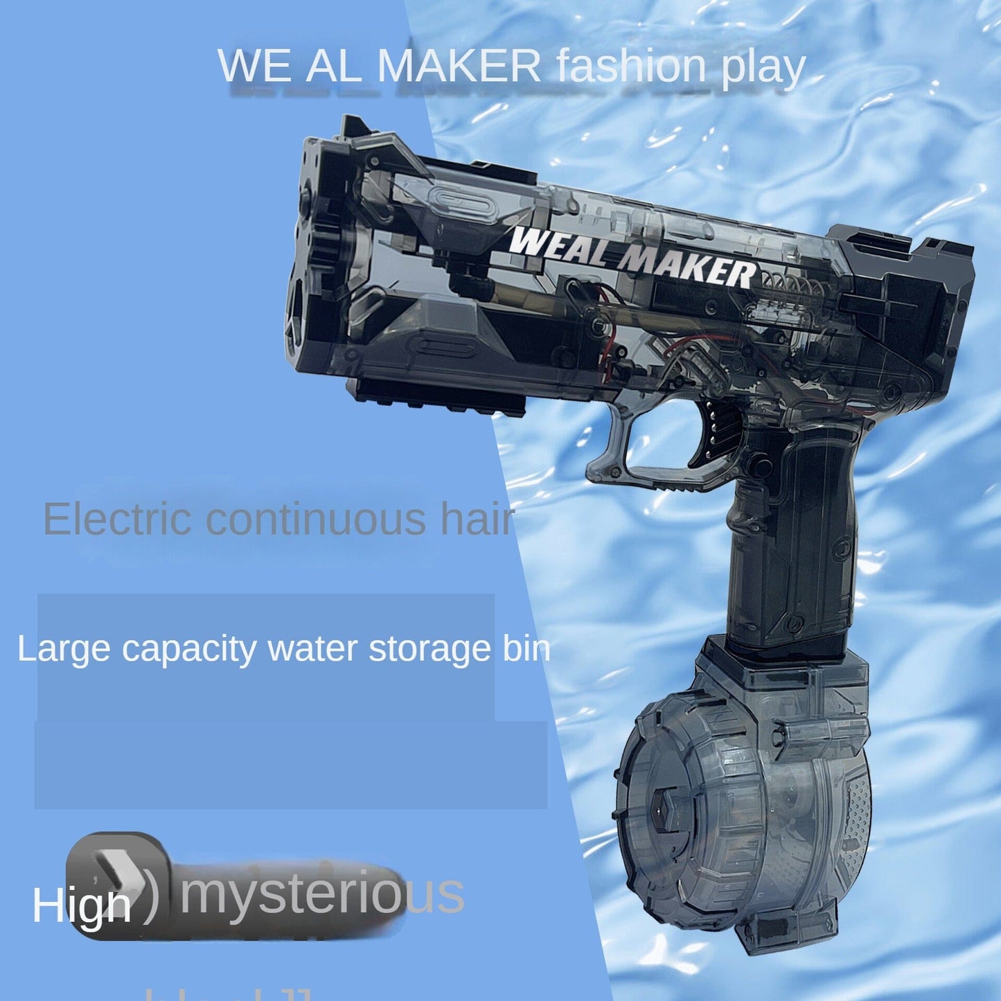 Pistol Air Elektrik IceBlast - Kapasitas Tinggi, Sepenuhnya Otomatis, Aksi Recoil, Tembakan Cepat, Tekanan Tinggi, Pistol Air Gecko