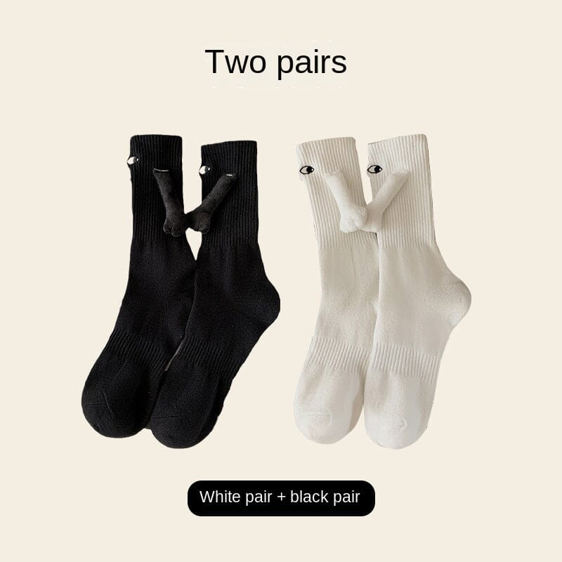 Kaus Kaki Pasangan Magnetik, Kaus Kaki Genggam, Kaus Kaki Pasangan untuk Pria dan Wanita, Kaus Kaki Pertengahan Betis Pribadi untuk Musim Panas.