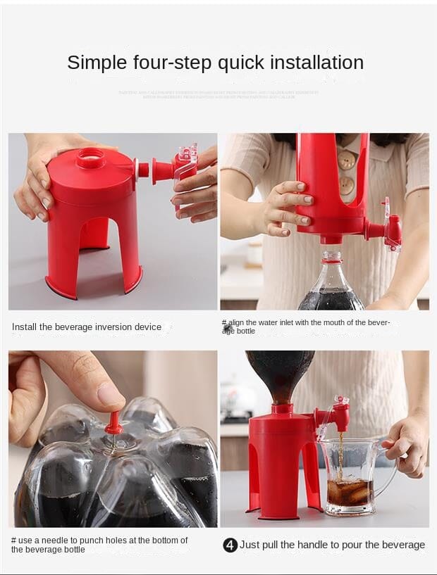 Dispenser air terbalik botol soda tekan tangan kreatif generasi kedua, inverter minuman berkarbonasi untuk penggunaan di rumah, mesin minuman untuk cola.