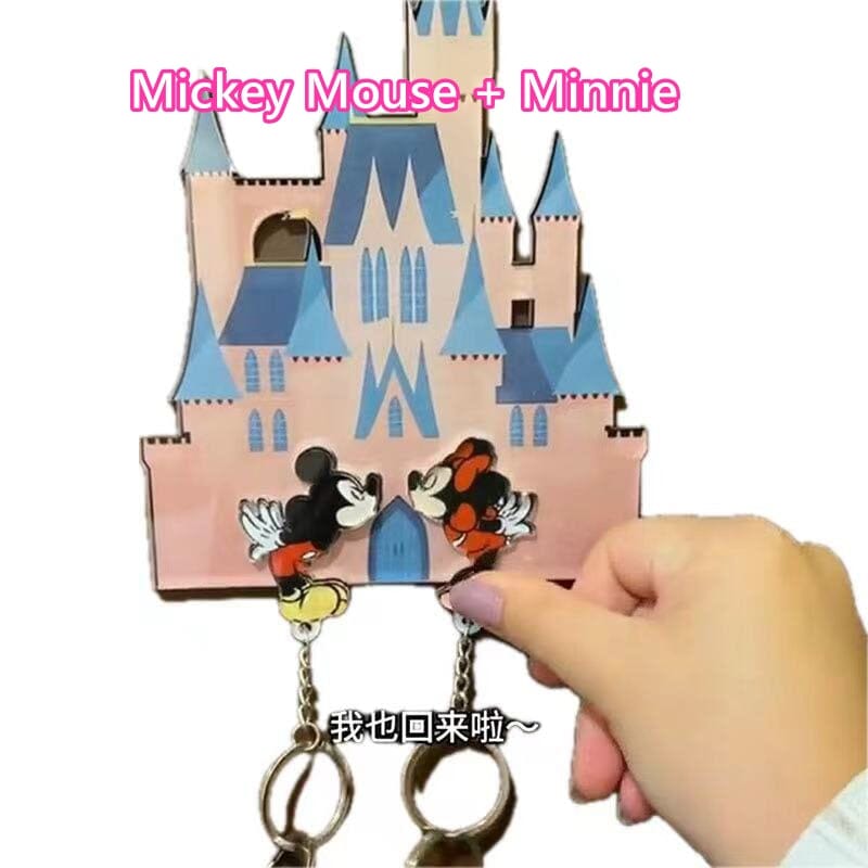 Mickey Mouse dan Minnie, gantungan kunci pasangan, liontin kartun, gantungan aksesori