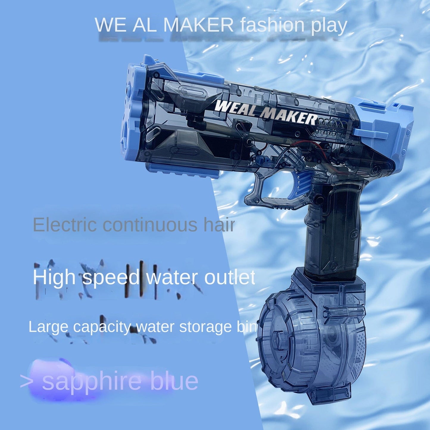 Pistol Air Elektrik IceBlast - Kapasitas Tinggi, Sepenuhnya Otomatis, Aksi Recoil, Tembakan Cepat, Tekanan Tinggi, Pistol Air Gecko