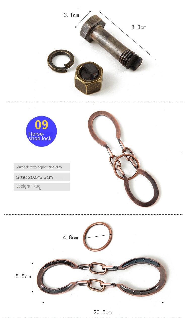 Teka-teki Cincin Intelektual Paduan Seng, Set Pembuka, Teka-teki Otak Sembilan Cincin Terhubung, Kunci Kongming, Teka-teki Ajaib Emas.