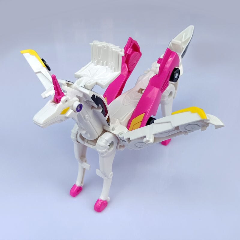 Mobil Mainan Anak-Anak Kombinasi Mobil Unicorn Pegasus Sayap Langit Ajaib Tabrakan Hisap Magnetik Deformasi Orangtua-Anak