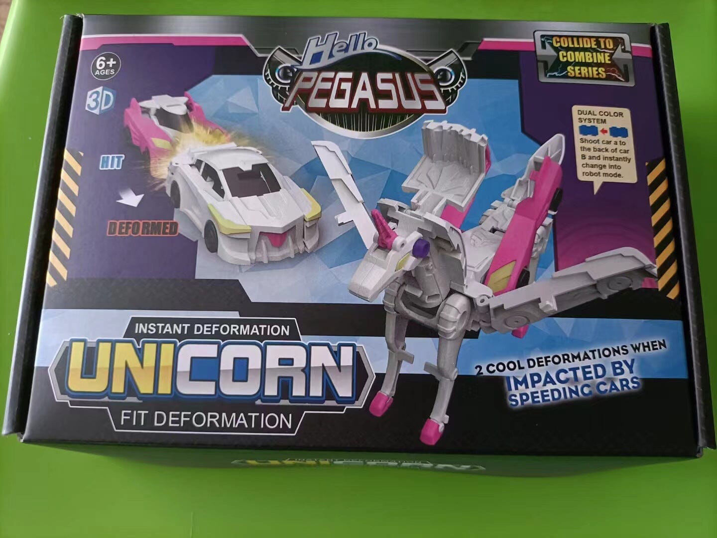 Mobil Mainan Anak-Anak Kombinasi Mobil Unicorn Pegasus Sayap Langit Ajaib Tabrakan Hisap Magnetik Deformasi Orangtua-Anak