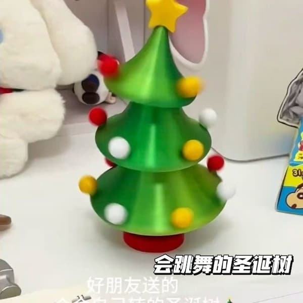 3D Printing Christmas Tree Children Christmas Holiday Atmosphere Gift Dancing Christmas Tree Desktop