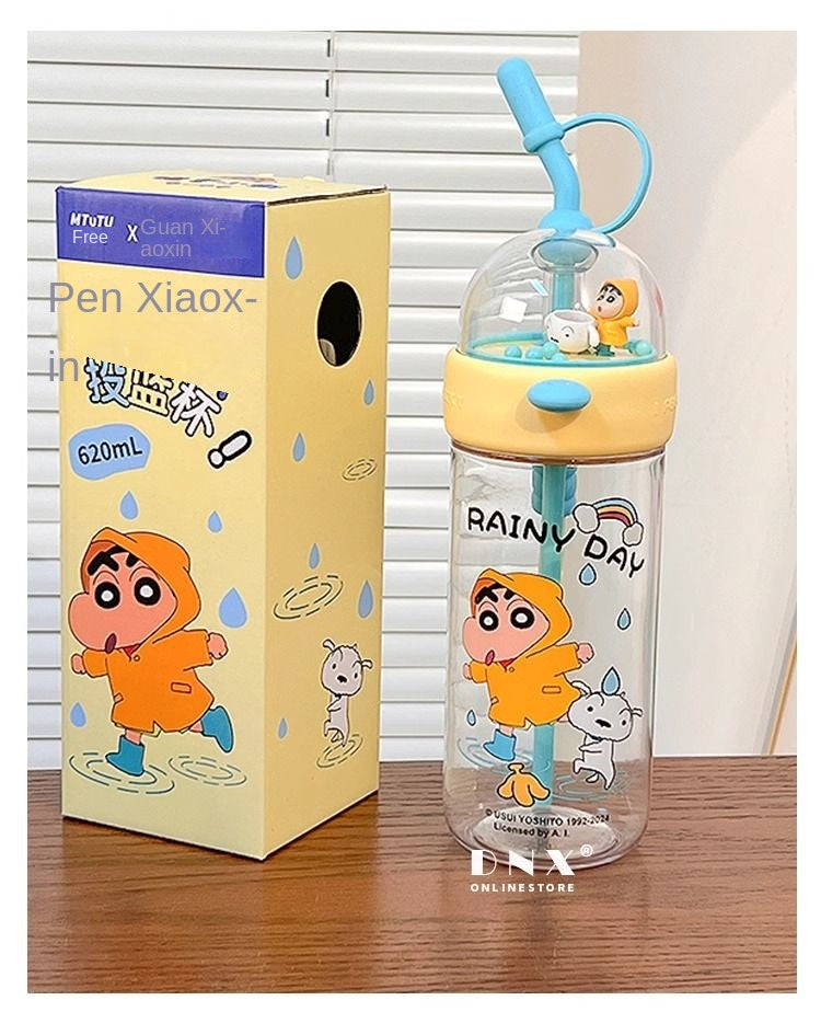 Crayon Xiaoxin Shooting Cup Maternal and Child Water Cup Cute Straw Plastic Children's Large Capacity Drinking Cup