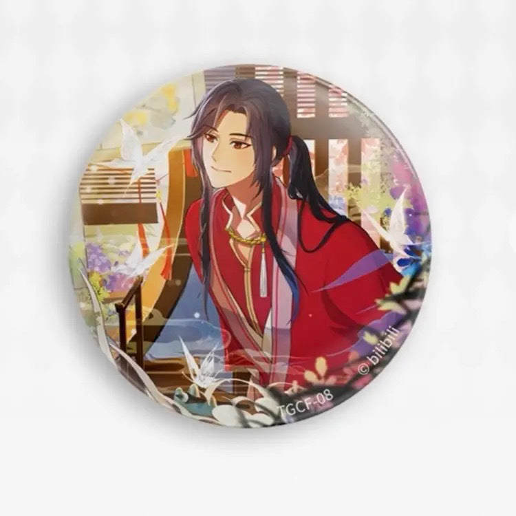 Kaiyou Official Tianguan Blessing Flower Language Lian Die Badge 58 Tinplate Badge Pin Xie Lian Huacheng Merchandise