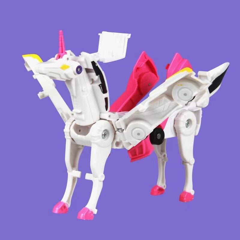 Mobil Mainan Anak-Anak Kombinasi Mobil Unicorn Pegasus Sayap Langit Ajaib Tabrakan Hisap Magnetik Deformasi Orangtua-Anak