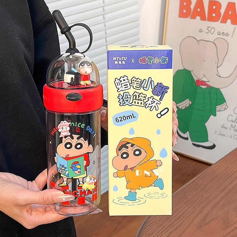 Crayon Xiaoxin Shooting Cup Maternal and Child Water Cup Cute Straw Plastic Children's Large Capacity Drinking Cup