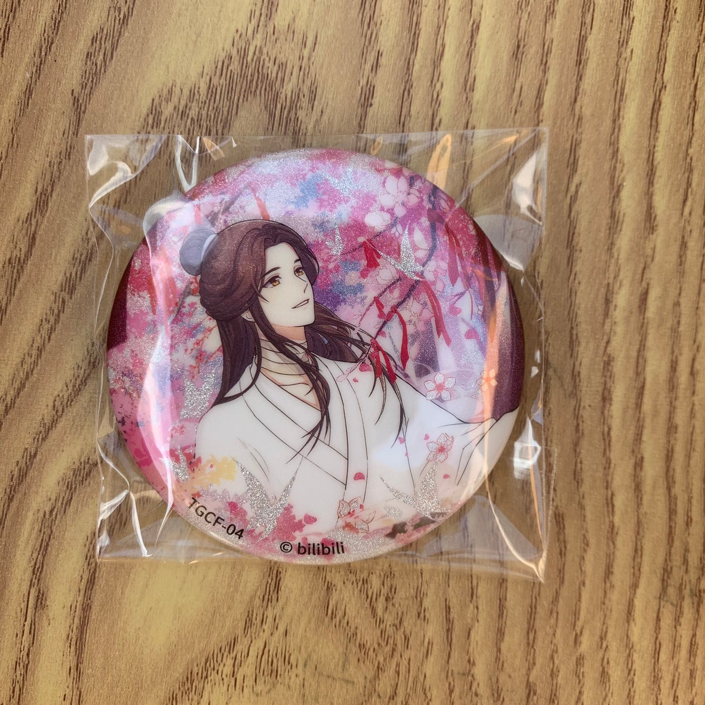 Kaiyou Official Tianguan Blessing Flower Language Lian Die Badge 58 Tinplate Badge Pin Xie Lian Huacheng Merchandise