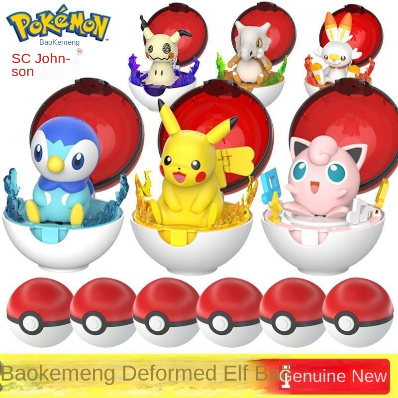 New Pokemon Deformation Ball Toy Pokémon Pikachu Doll Poke Ball Children's Hand Toy
