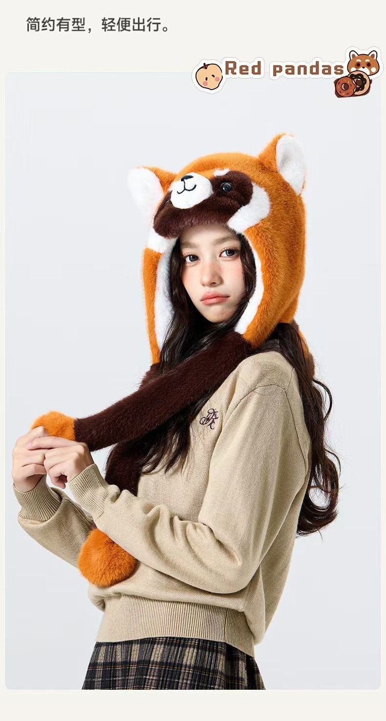 Coati Earmuffs Hat Pinch Ear Movable Three-Dimensional Modeling Original Design Autumn and Winter Warm Children's Hat