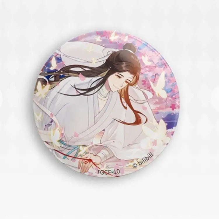 Kaiyou Official Tianguan Blessing Flower Language Lian Die Badge 58 Tinplate Badge Pin Xie Lian Huacheng Merchandise