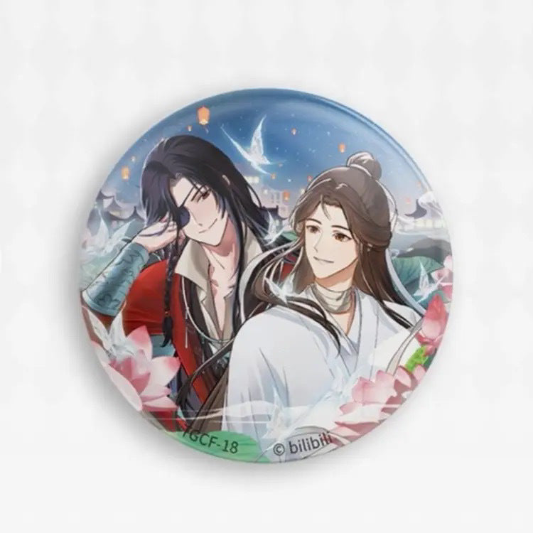 Kaiyou Official Tianguan Blessing Flower Language Lian Die Badge 58 Tinplate Badge Pin Xie Lian Huacheng Merchandise