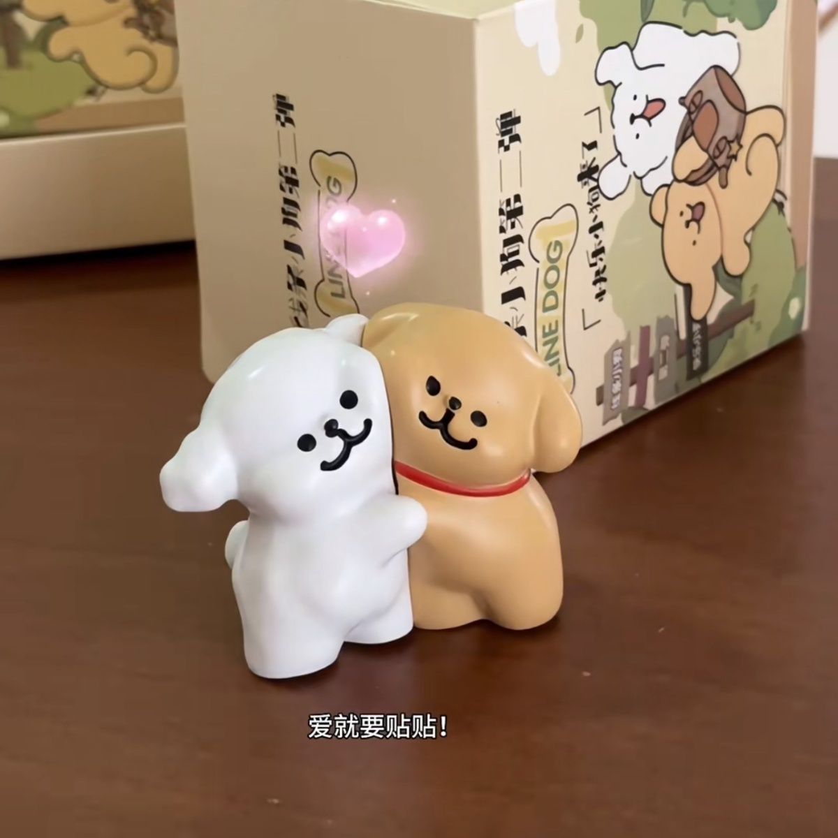 Gantungan Kunci Magnetik Pasangan Anak Anjing Lucu Kreatif Baru Anak Anjing Keepmoving 1991 Kartun Tas Sekolah Liontin Hadiah