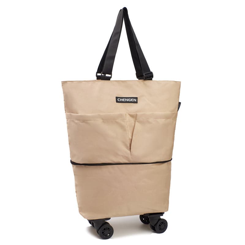 Tragbare Einkaufstüte mit großer Kapazität, Supermarkt-Einkaufstasche, faltbare Handtasche mit Rädern, Gepäcktasche, Reisetasche, Handbuggy