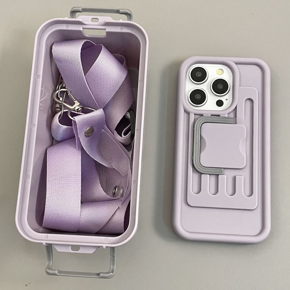 Kotak Penyimpanan Macaron Kreatif Selempang untuk Iphone15 Apple 14 Casing Ponsel 13 Kepribadian 12 Baru 11 Wanita