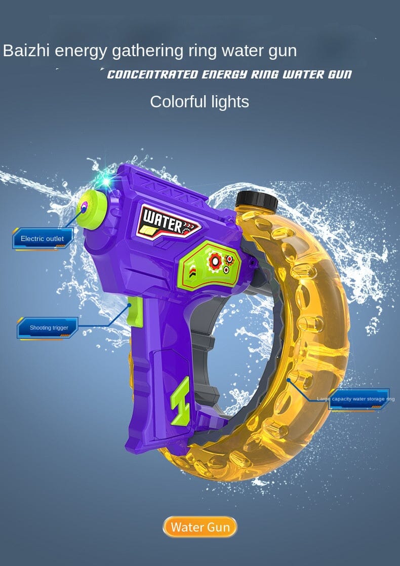 Pistol Air Elektrik Loop Pemusat Energi Baru Pistol Air Keren Ringan Kapasitas Besar Mainan Anak-anak Rambut Satu Tombol
