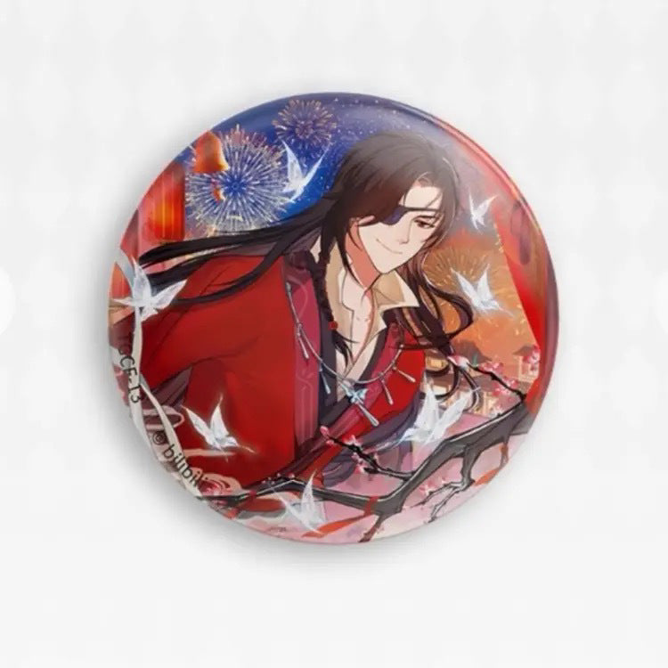 Kaiyou Official Tianguan Blessing Flower Language Lian Die Badge 58 Tinplate Badge Pin Xie Lian Huacheng Merchandise