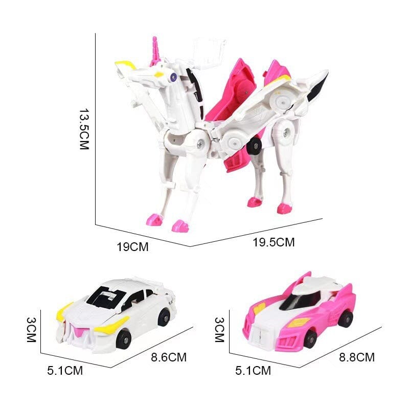 Mobil Mainan Anak-Anak Kombinasi Mobil Unicorn Pegasus Sayap Langit Ajaib Tabrakan Hisap Magnetik Deformasi Orangtua-Anak