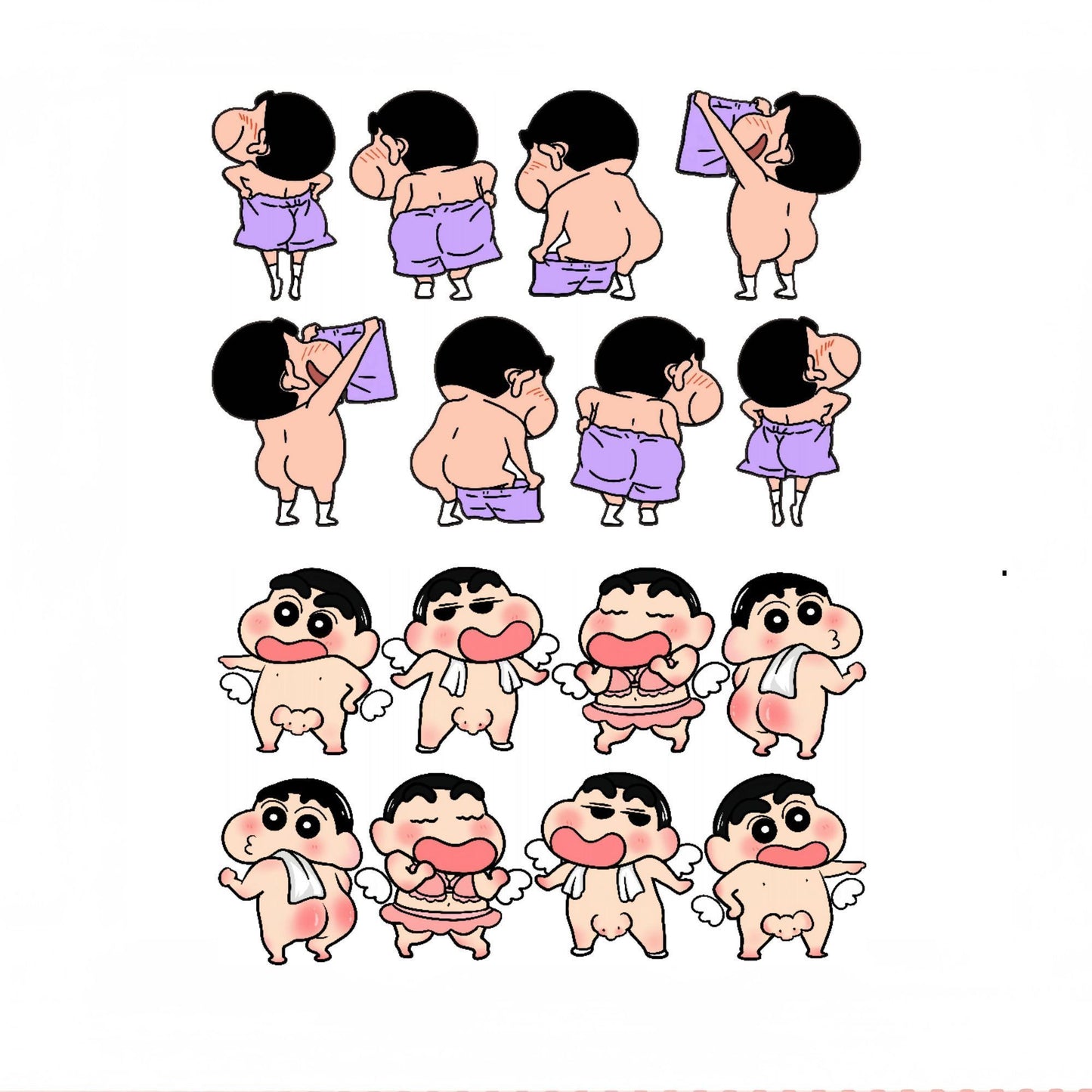 Stiker Kartun Crayon Xiaoxin Stiker Dinding Kamar Mandi Happy Day Stiker Ubin Toilet Rumah Stiker Dinding Kamar Mandi Tahan Air