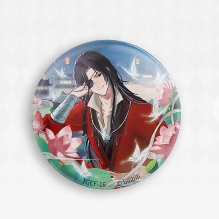 Kaiyou Official Tianguan Blessing Flower Language Lian Die Badge 58 Tinplate Badge Pin Xie Lian Huacheng Merchandise