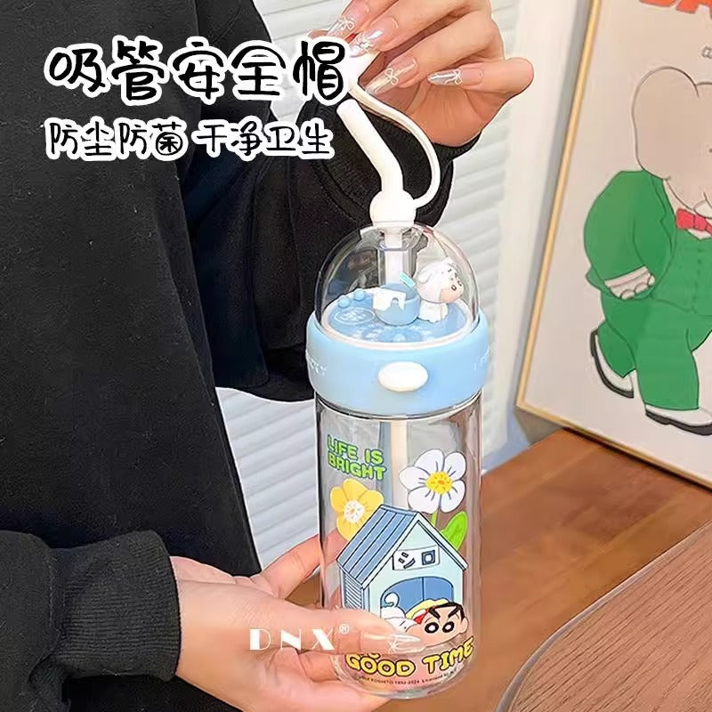 Crayon Xiaoxin Shooting Cup Maternal and Child Water Cup Cute Straw Plastic Children's Large Capacity Drinking Cup