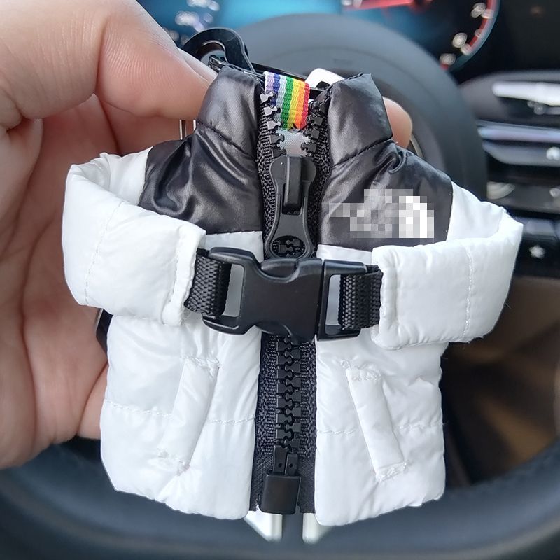Mini down Jacket Keychain Unisex Backpack Exquisite Key Ring Storage Ideas Pendant Bag Ornaments