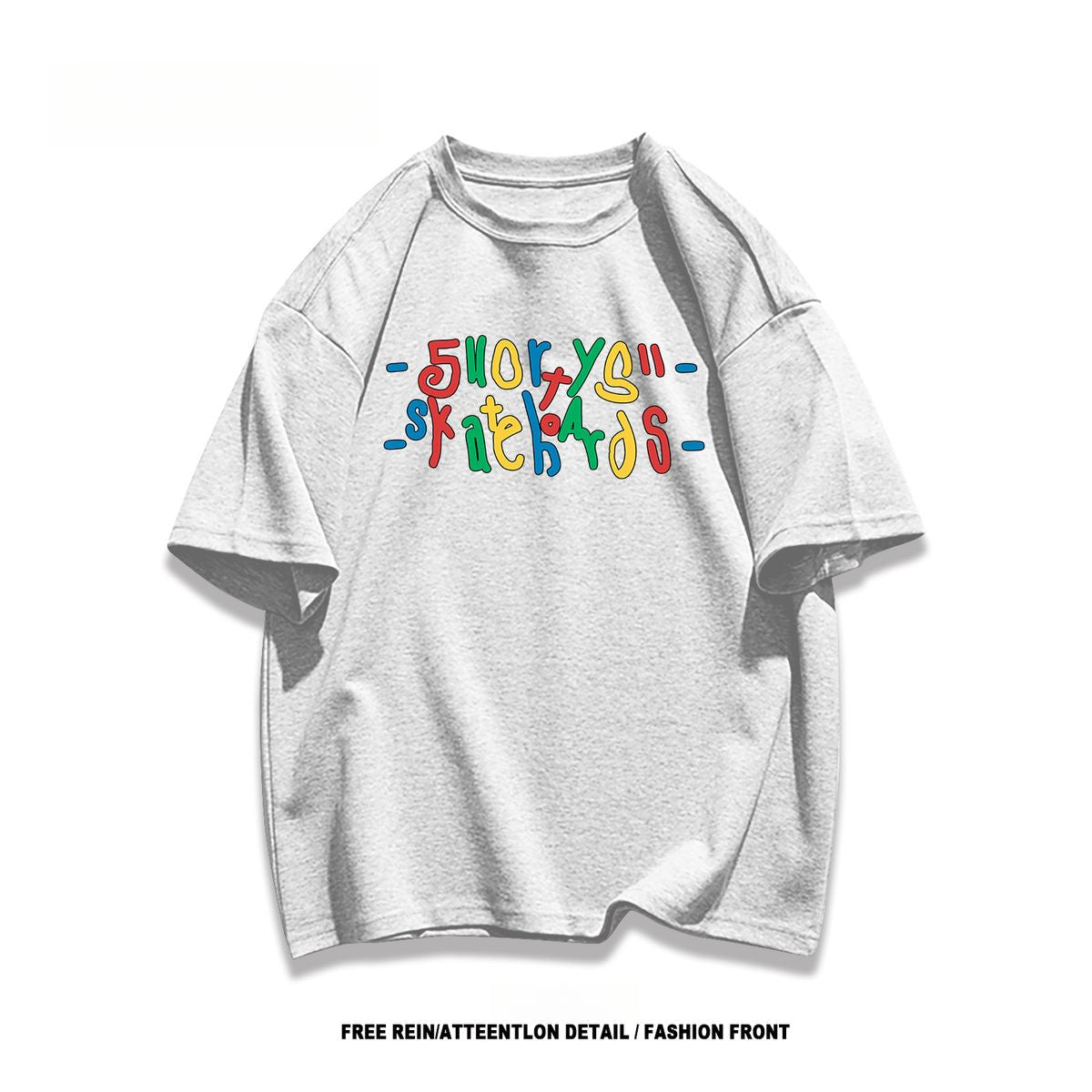 American Niche Street Tide Brand Color Letter Cotton Short-Sleeved T-shirt Baby Boy and Girl Summer Casual Loose Half-Sleeve Top