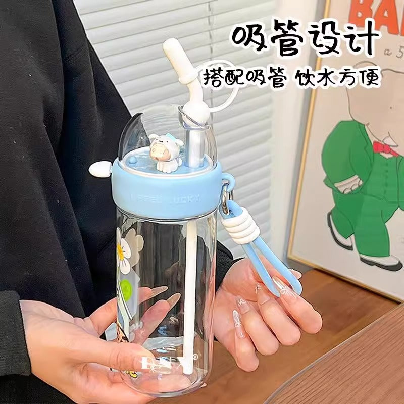 Crayon Xiaoxin Shooting Cup Maternal and Child Water Cup Cute Straw Plastic Children's Large Capacity Drinking Cup