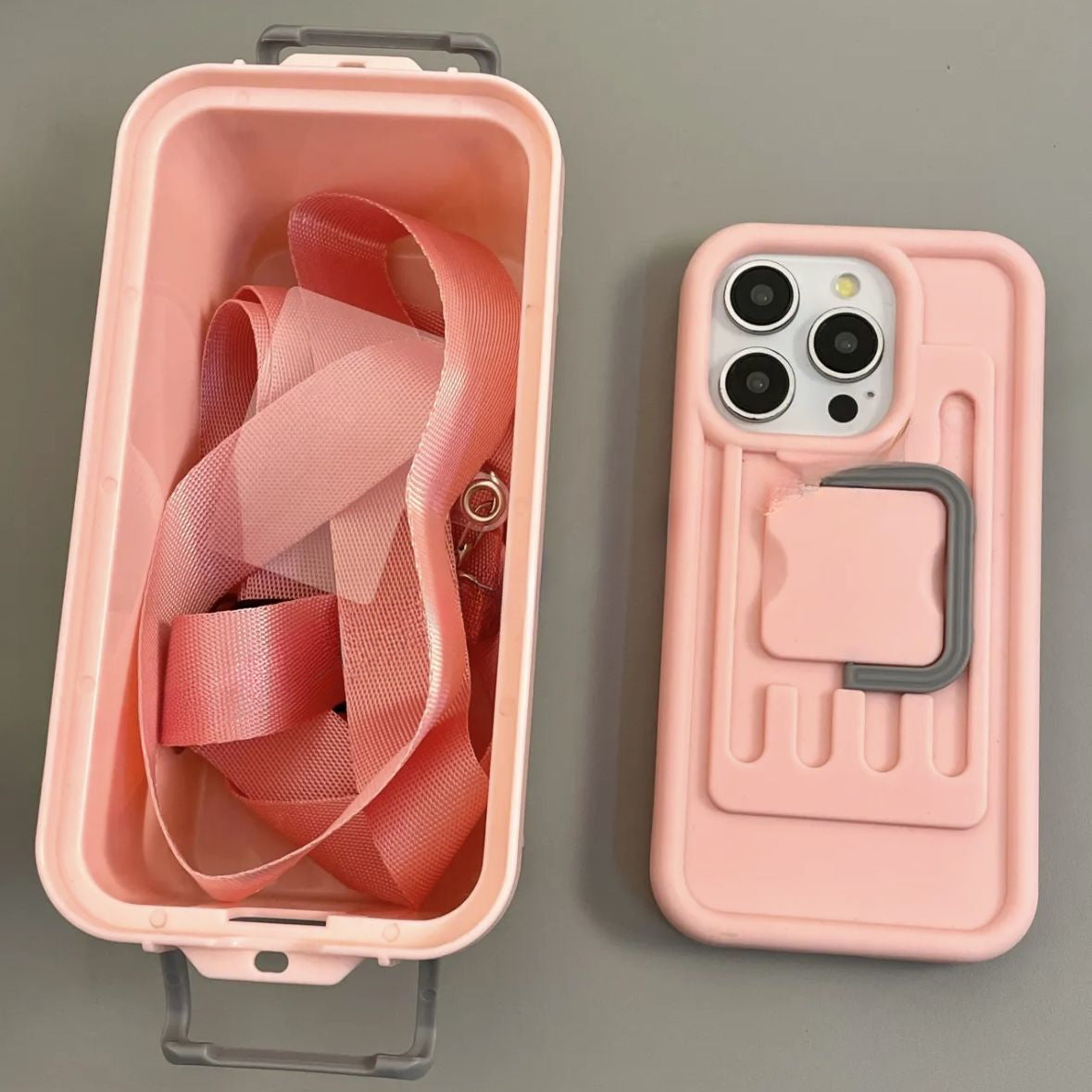 Kotak Penyimpanan Macaron Kreatif Selempang untuk Iphone15 Apple 14 Casing Ponsel 13 Kepribadian 12 Baru 11 Wanita