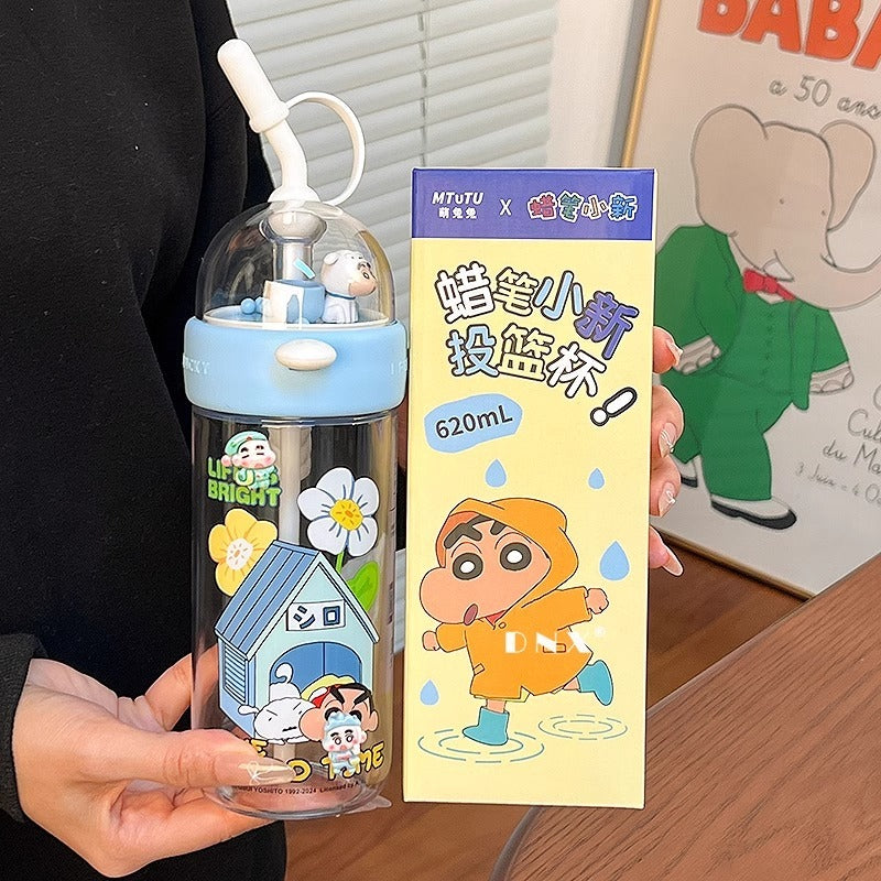 Crayon Xiaoxin Shooting Cup Maternal and Child Water Cup Cute Straw Plastic Children's Large Capacity Drinking Cup