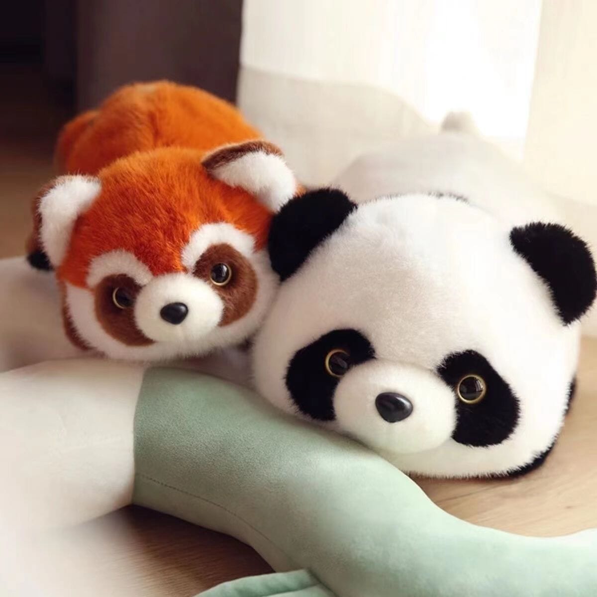 Boneka Kelinci Gajah Kartun Biru dan Putih Berubah Dua Sisi Super Lucu Boneka Mewah Hadiah untuk Pacar