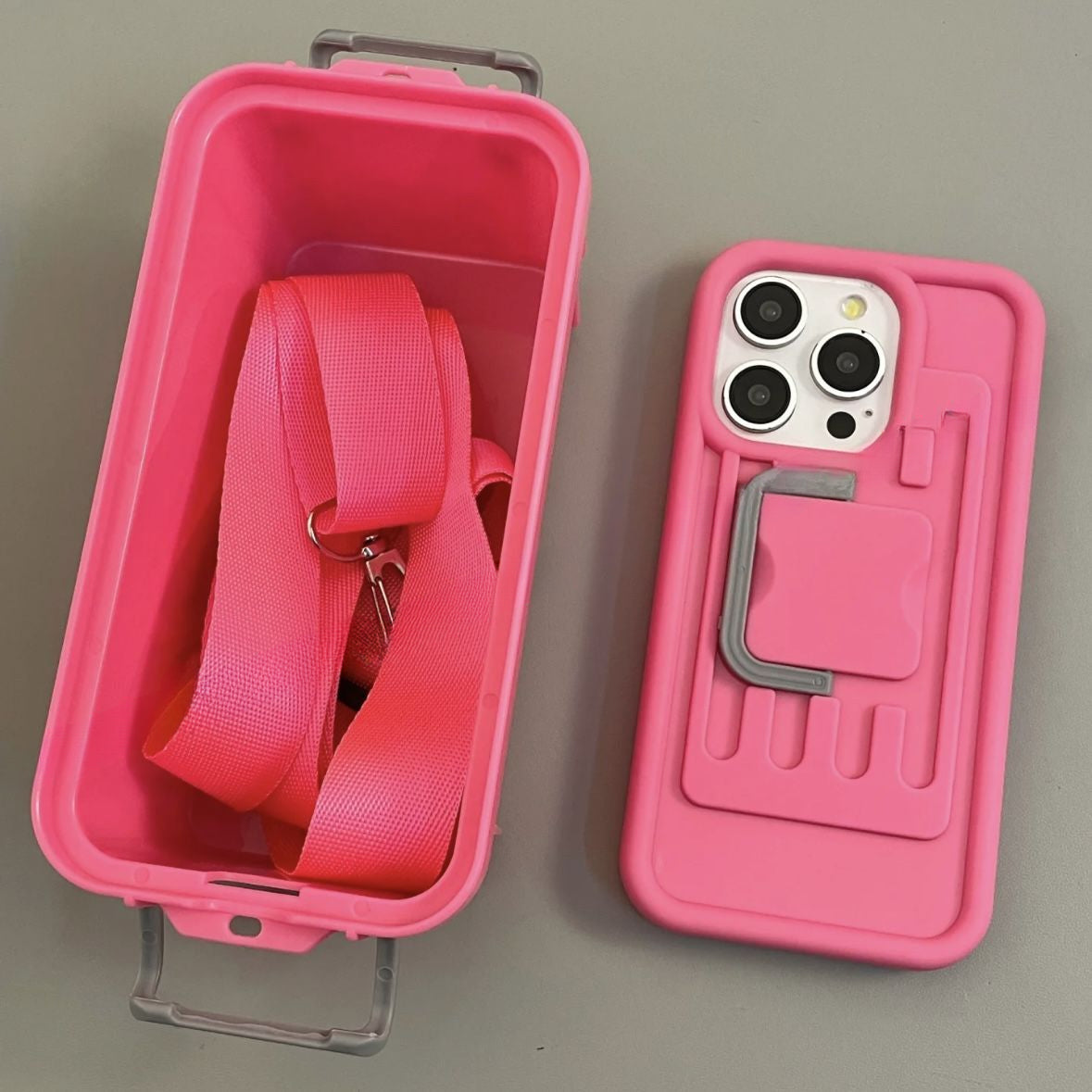 Kotak Penyimpanan Macaron Kreatif Selempang untuk Iphone15 Apple 14 Casing Ponsel 13 Kepribadian 12 Baru 11 Wanita