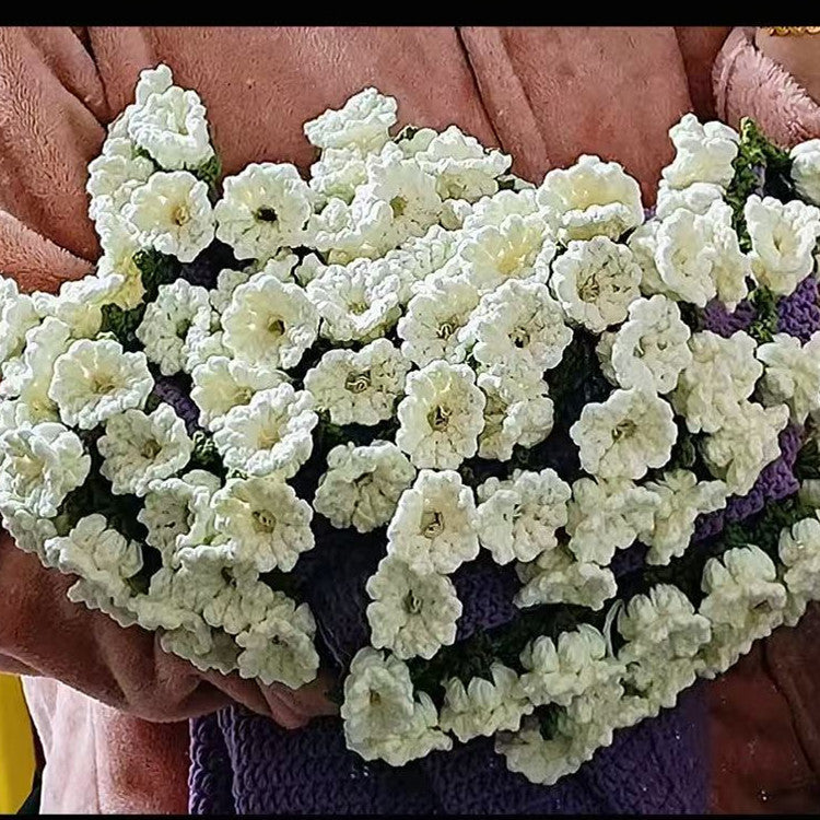 Handmade Yarn DIY Bouquet Blanket Kit Crochet Lily of the Valley Rose Blanket Transform into Bouquet Creative Gift