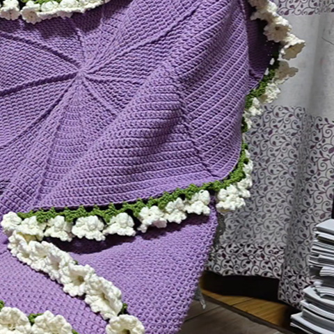 Handmade Yarn DIY Bouquet Blanket Kit Crochet Lily of the Valley Rose Blanket Transform into Bouquet Creative Gift