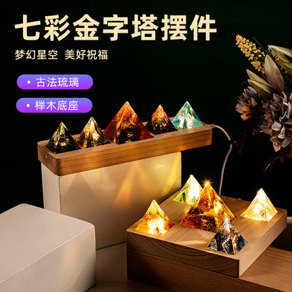Crystal Pyramid Starry Sky Night Light