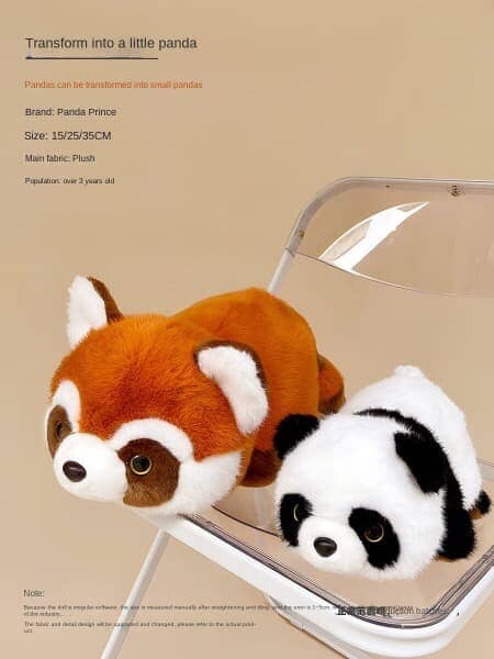 Original Genuine Funny Transformation Simulation Sichuan Giant Panda Plush Doll Lesser Panda Doll Children's Birthday Gifts