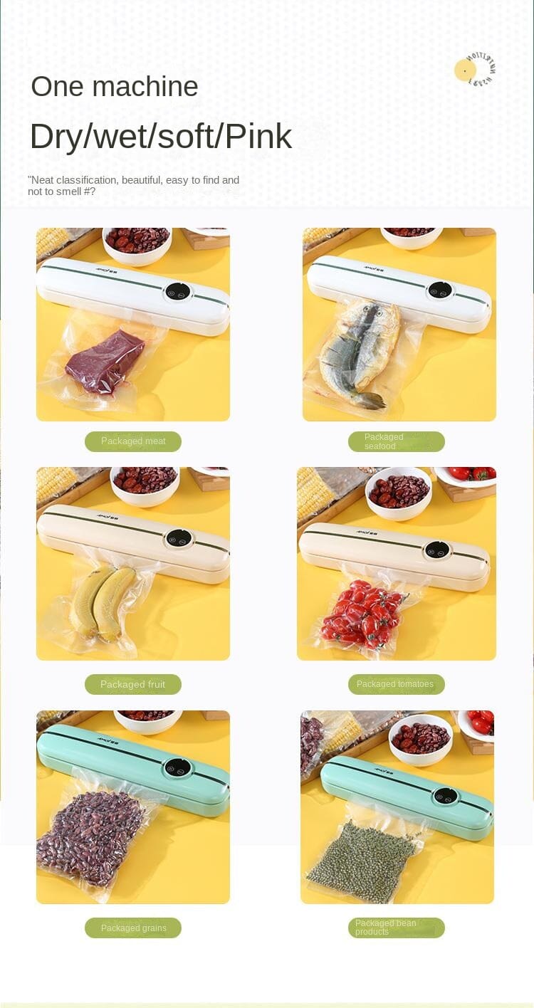 Vacuum Sealer Food Preservation Machine, Fully Automatic, Dry and Wet Dual-Use, Seals without Leaking, Household Magic Appliance