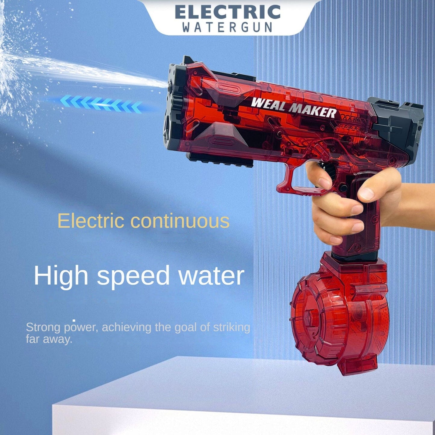 IceBlast Electric Water Gun - High Capacity, Fully Automatic, Recoil-Action, Rapid-Fire, High-Pressure Pulse, Gecko Water Gun