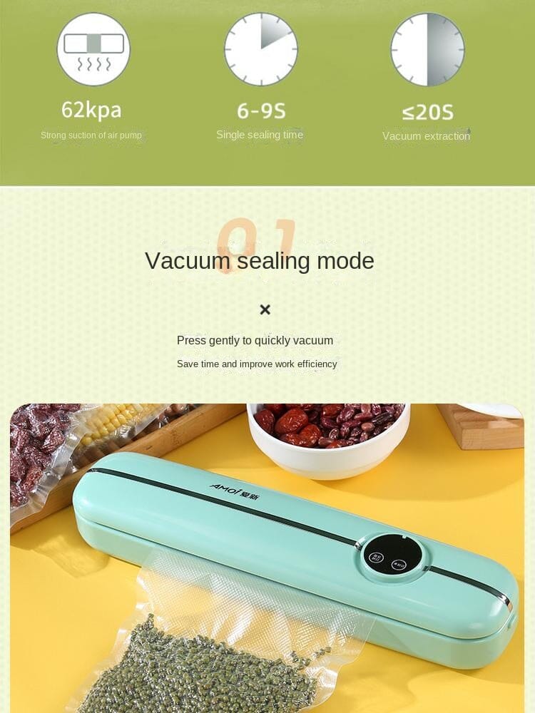 Vacuum Sealer Food Preservation Machine, Fully Automatic, Dry and Wet Dual-Use, Seals without Leaking, Household Magic Appliance