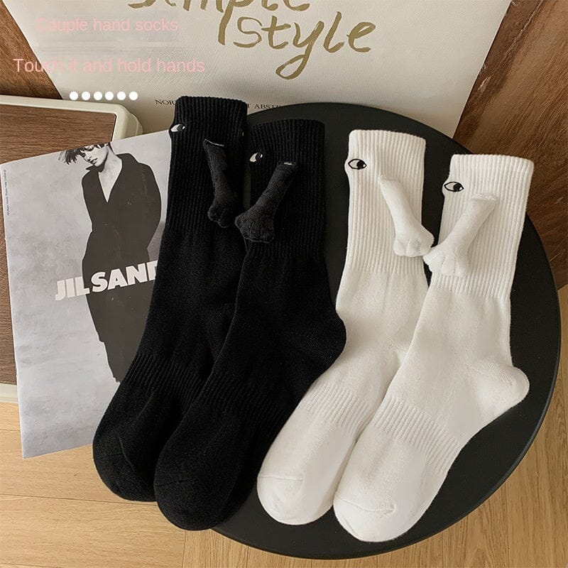 Magnetic Couple Socks, Handheld Socks, Couple Socks for Men and Women, Summer Personalized Mid-Calf Socks.