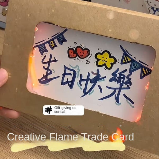 Creative Flame Greeting Card Burning Envelope Card DIY Birthday Gift Advanced Gift Essential